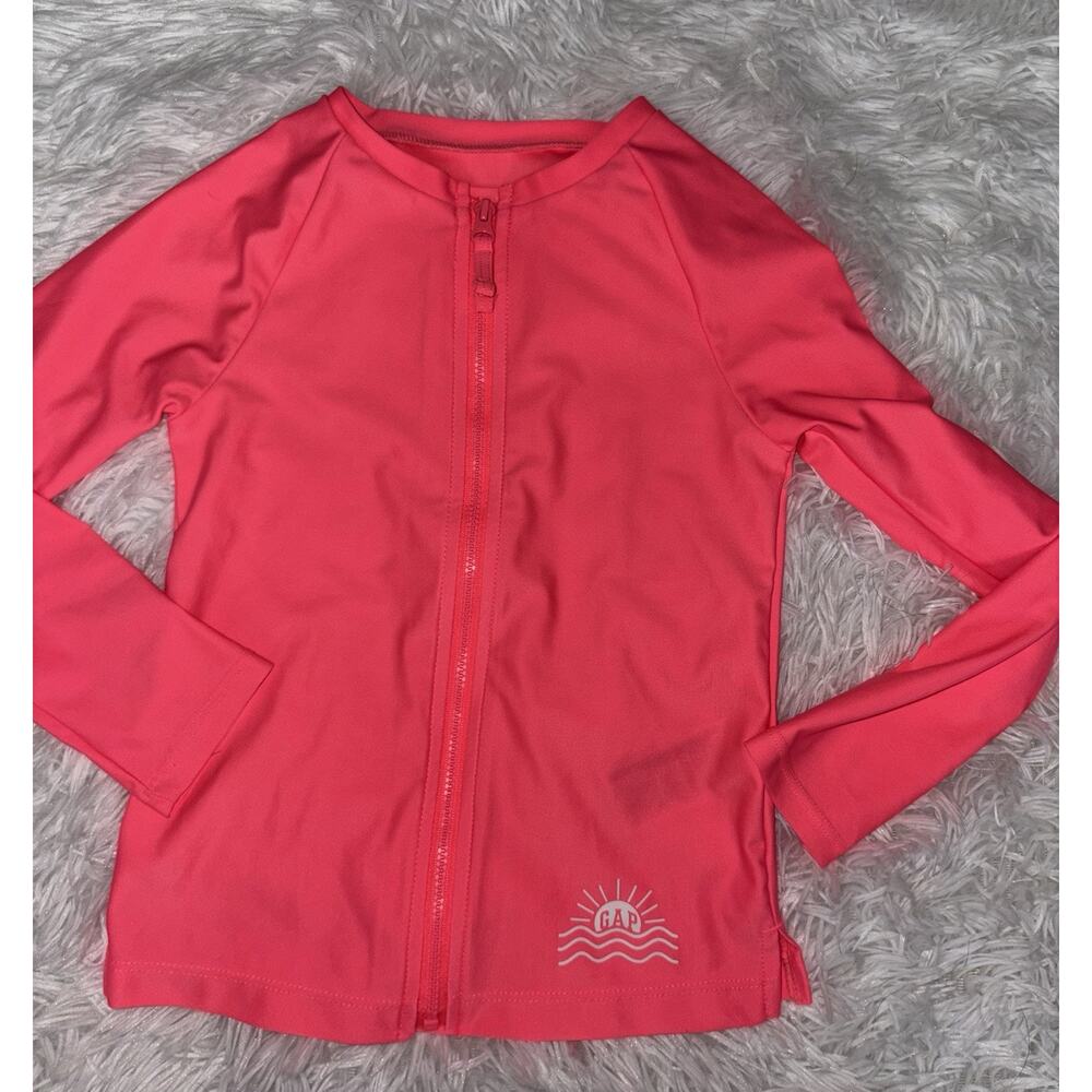 Gap Kids XS Girls Pink Full Zip Long Sleeved Rashguard. Great Shape, Cute